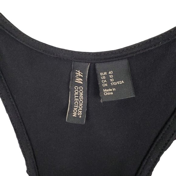 H&M Conscious Collection Size 10 Dress Mini Racerback Knit Purple Sequin Bodycon - Picture 7 of 7